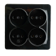 Розетка четырехместная 2P Stekker София черный MST10-14S-02 49321