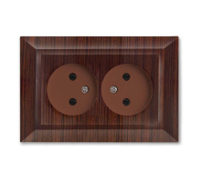 Розетка двойная 2P Vesta-Electric Roma Mebel коричневый FRZ00010201FRN
