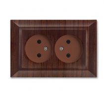 Розетка двойная 2P Vesta-Electric Roma Mebel коричневый FRZ00010201FRN