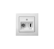 Розетка HDMI/TV оконечная Liregus Epsilon белый 28-0351
