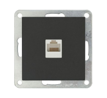 Розетка LK Studio компьютерная RJ-45 кат. 5е с накладкой (черный бархат) LK80 846108-1