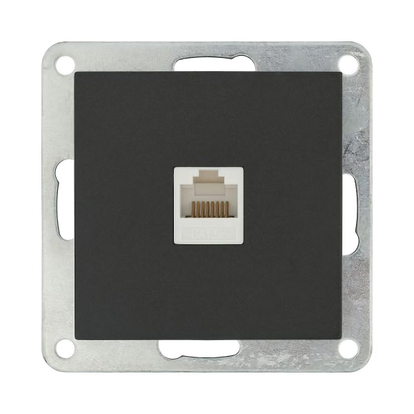 Розетка LK Studio компьютерная RJ-45 кат. 5е с накладкой (черный бархат) LK80 846108-1 Розетка LK Studio компьютерная RJ-45 кат. 5е с накладкой (черный бархат) LK80 846108-1