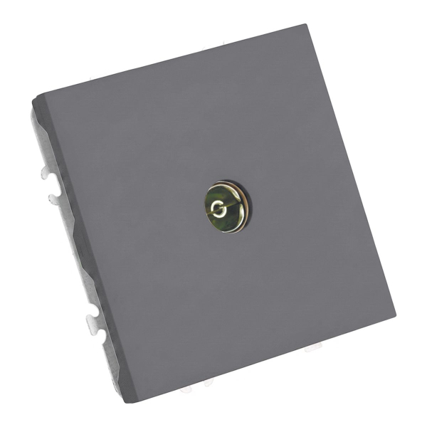 Розетка телевизионная 1-местная (механизм), STEKKER, 75 Ом, 5-862МГц, серия Эмили, RST00-5108-10, платиново-серый, soft touch 49953