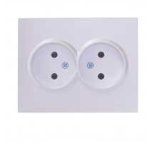 Розетка 2-ая без зазем. Lezard Vesna белый жемчуг 742-3000-128B