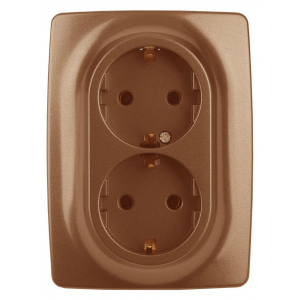 Розетка ЭРА 12 2x2P E Schuko со шторками 16A 250V 12-2108-14 Б0036450