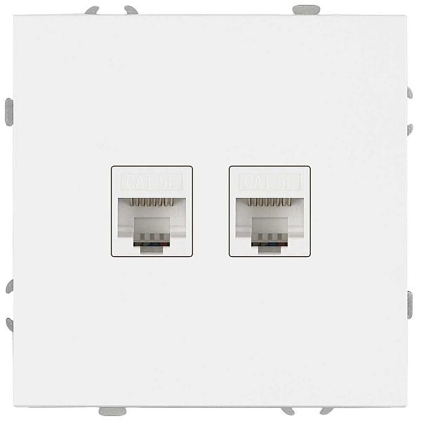 Розетка ЭРА Galaxy 15-3108-01 информационная двойная 2XRJ45 IP20 белый Б0070756
