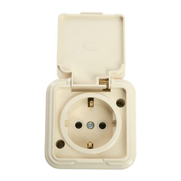 Розетка 2P+PE Stekker Брест с крышкой слоновая кость PST16-21-44 49058 Розетка 2P+PE Stekker Брест с крышкой слоновая кость PST16-21-44 49058