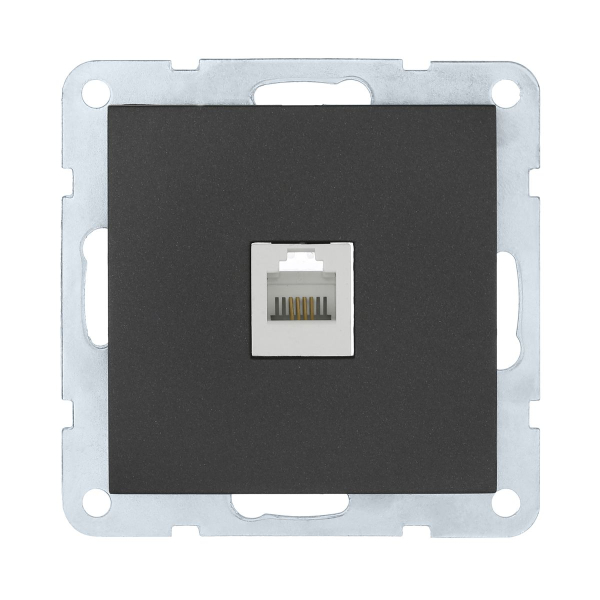 Розетка телефонная RJ-12 LK Studio LK60 черный бархат 865508-1
