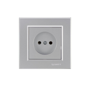 Розетка Makel 1-м СП Karea 10А IP20 б/з сереб. 56065022