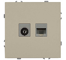 Розетка ЭРА Galaxy 15-3110-04 комбинированная RJ45+TV IP20 шампань Б0070782