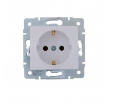 Розетка с зазем. Lezard Karina белая 707-0288-122