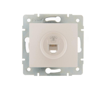 Розетка телефонная евро Lezard Karina белый жемчуг 707-3088-137