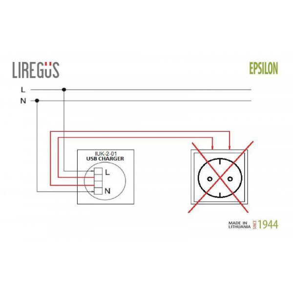 Розетка 2xUSB Liregus Epsilon коричневый 28-1453 Розетка 2xUSB Liregus Epsilon коричневый 28-1453