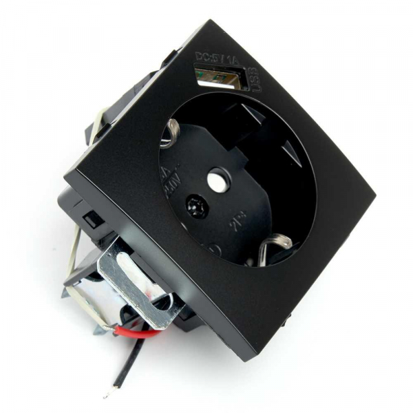 Розетка 2P+PE Stekker Эрна с USB черный PST16-9111-03 49155 Розетка 2P+PE Stekker Эрна с USB черный PST16-9111-03 49155