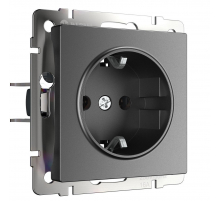 Розетка с заземлением Werkel графит W1171064 4690389194405