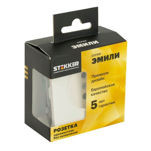 Розетка 2P Stekker Эмили со шторками белый фарфор RST16-5109-01 49876