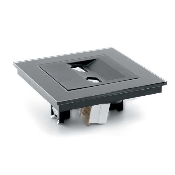 Розетка компьютерная 2-местная RJ-45 ,Stekker ,GLS00-7006-05 Катрин, черный 39509