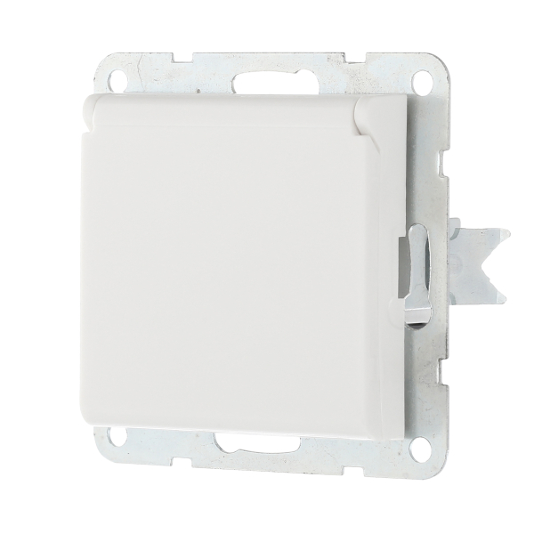 Розетка LK Studio с з/к, шторками и крышкой (белый) LK60 863404-1