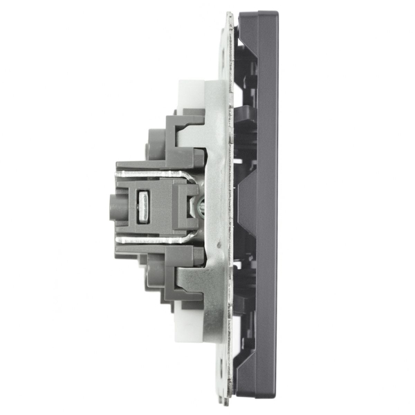 Розетка телевизионная 1-местная (механизм), STEKKER, 75 Ом, 5-862МГц, серия Эмили, RST00-5108-10, платиново-серый, soft touch 49953