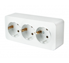 Розетка тройная 2P+PE Stekker София белый MST16-13-01 49306