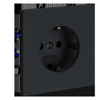 Розетка встраиваемая Voltum S70 с заземлением 16А, (графит) VLS040107