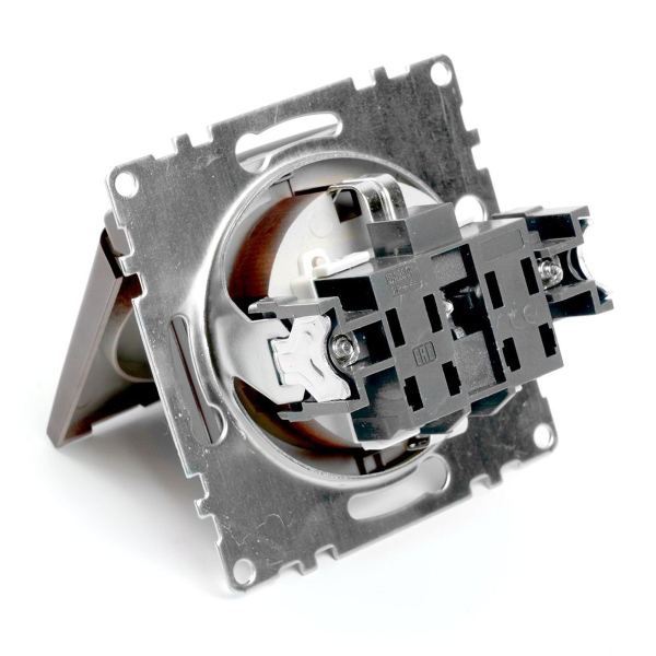 Розетка однаместная с защитной шторкой Stekker Катрин шоколад GLS16-7112-04 49029