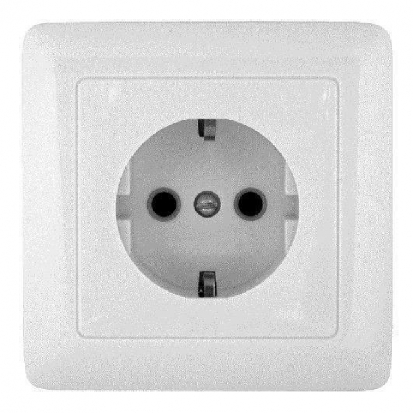 Розетка 2К+З Systeme Electric Хит 16A 250V белая RS16-134-B