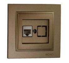 Розетка компьютерная RJ45 Mono Electric Despina 6 кат бронза 102-232305-125