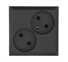 Розетка LK Studio двойная без з/к, со шторками (черный бархат) LK80 843608-1