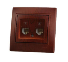 Розетка 2-ая телефонная евро Lezard Mira вишня 701-0601-138