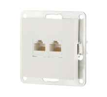 Розетка компьютерная 2хRJ-45 LK Studio LK80 кат.5е белый 846204-1