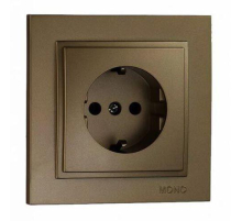 Розетка 2К+З Mono Electric Despina 16A 250V винтовое подключение бронза 102-232321-117