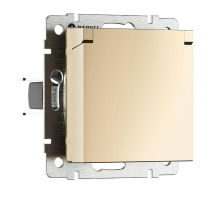 Розетка влагозащишенная с заземлением с защитной крышкой и шторками Werkel шампань W1171211 4690389212871