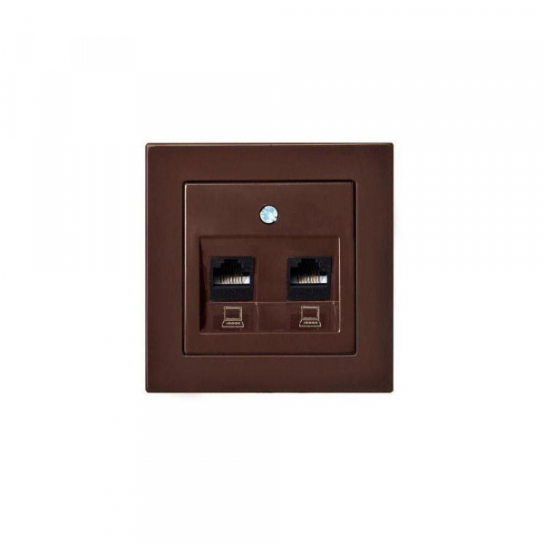 Розетка 2хRJ45 Liregus Epsilon коричневый 28-1451 Розетка 2хRJ45 Liregus Epsilon коричневый 28-1451