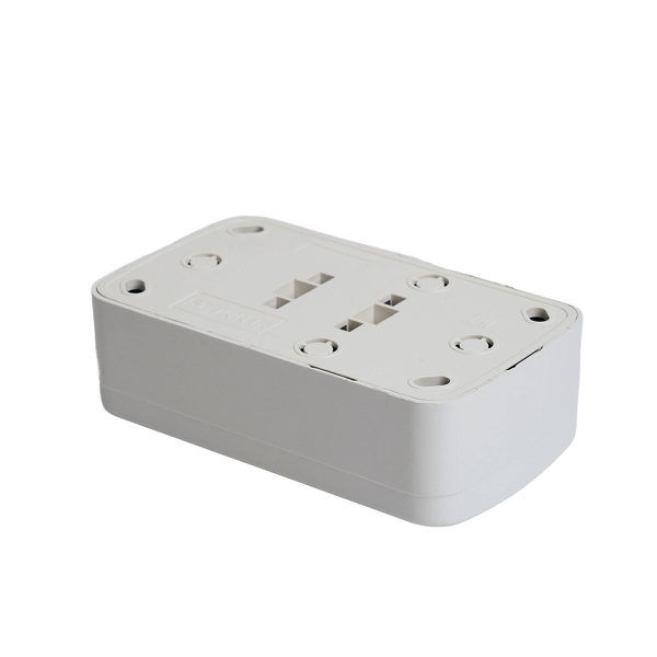 Розетка накладная 2-местная б/з Stekker, PST10-502-20, пластик АВS, 250В, 16А, IP20 Basic, белый 50075