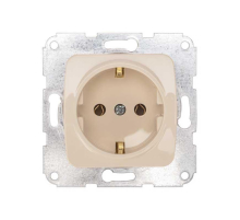 DEA Розетка 1-ая керамика с/з с/у 16А мех. Беж KRANZ KR-78-0245