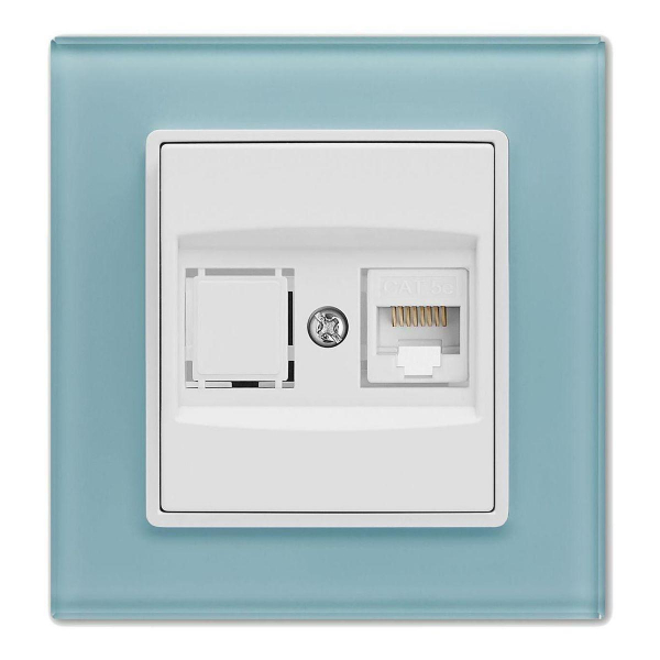 Розетка LAN Vesta-Electric Exclusive Blue голубая FRZ00041018SIN Розетка LAN Vesta-Electric Exclusive Blue голубая FRZ00041018SIN