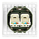 Розетка компьютерная 2-местная RJ-45 (механизм) Stekker Мия RST00-3111-01 белая магнолия 50437