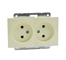Розетка 2К двойная Mono Electric Despina/ Larissa 16A 250V винтовое подключение крем 500-001705-121