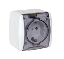 Владивосток Розетка 1-местная 16А с заземлением с прозрачной крышкой IP54 EKF EQR16-029-30-54-T