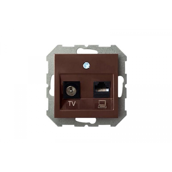 Розетка RJ45/TV Liregus Epsilon коричневый 28-143 Розетка RJ45/TV Liregus Epsilon коричневый 28-143