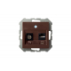 Розетка RJ45/TV Liregus Epsilon коричневый 28-143