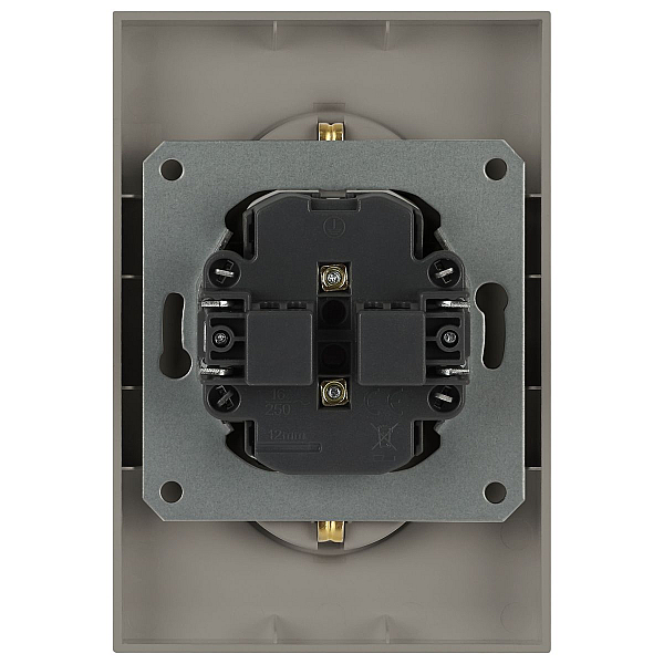 Розетка ЭРА Arktik 16-2107-07 без заземления двойная 2X2P 16А-250В титан Б0071687
