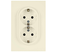 Розетка ЭРА Arktik 16-2105-02 двойная с заземлением 2X2P+E Schuko со шторками 16А-250В слоновая кость Б0070455