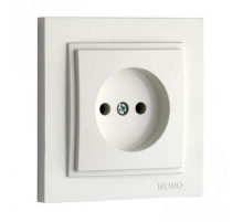 Розетка 2К Mono Electric Despina 16A 250V винтовое подключение жемчуг 102-252522-116