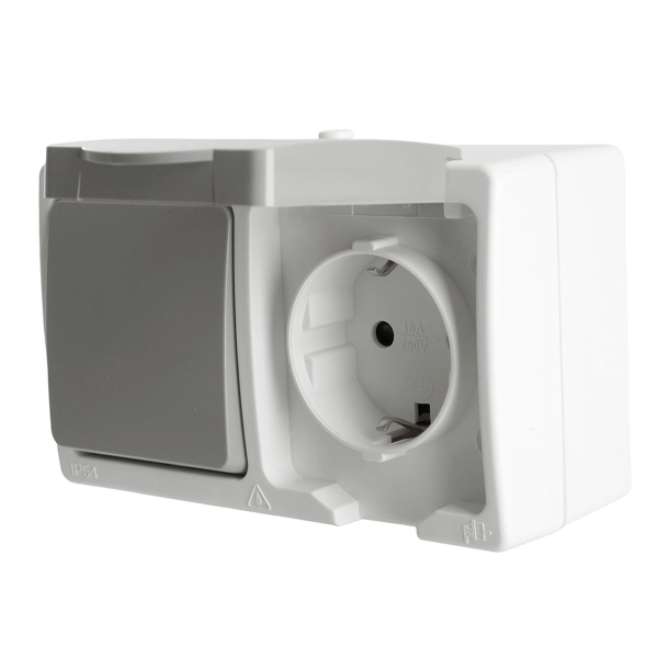 Розетка 1-местная с выключателем Stekker Велена PST16-21-54/10-211-54 49728