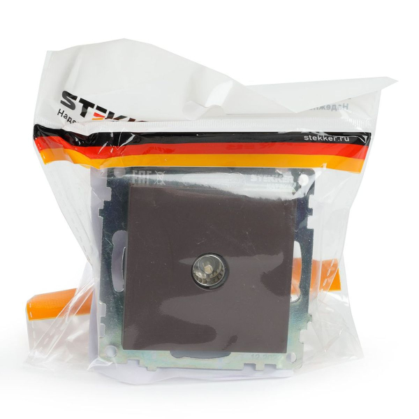 ТВ-розетка RJ-45 Stekker Катрин шоколад GLS00-7108-04 49024