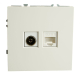 Розетка телевизионная TV + компьютерная RJ-45 Stekker Эмили белый фарфор RST00-5106-01 49872