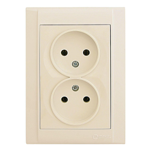 Розетка Makel 2-м СП Defne 10А IP20 б/з крем. 42010017