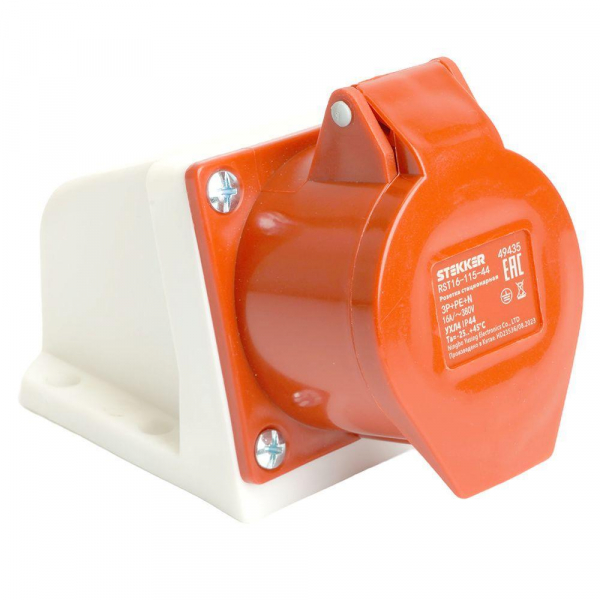 Розетка 3P+PE+N Stekker с крышкой красный RST16-115-44 49435 Розетка 3P+PE+N Stekker с крышкой красный RST16-115-44 49435
